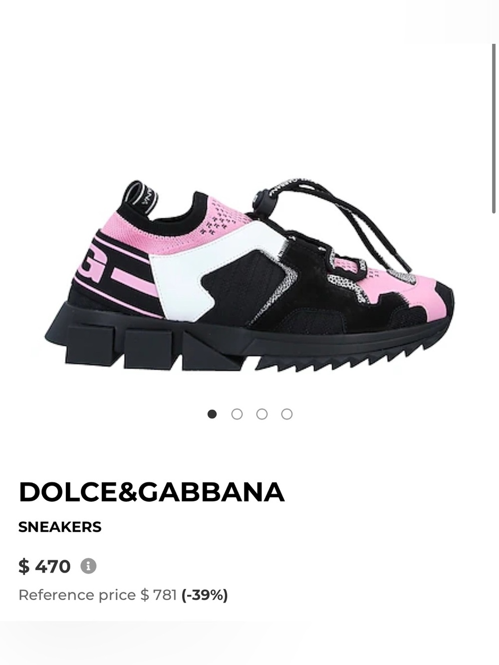 NWT Dolce & Gabbana Pink, Black and White Chunky Sneakers
